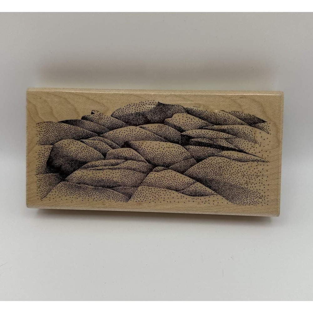 Stampscapes Ledge 054F Scenic Landscape Rocks Wood Rubber Stamp Vintage 1993‎